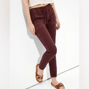American Eagle joggers Burgundy. Maroon. Zip ankle